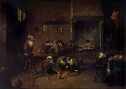 Apes in a Kitchen TENIERS, David the Younger